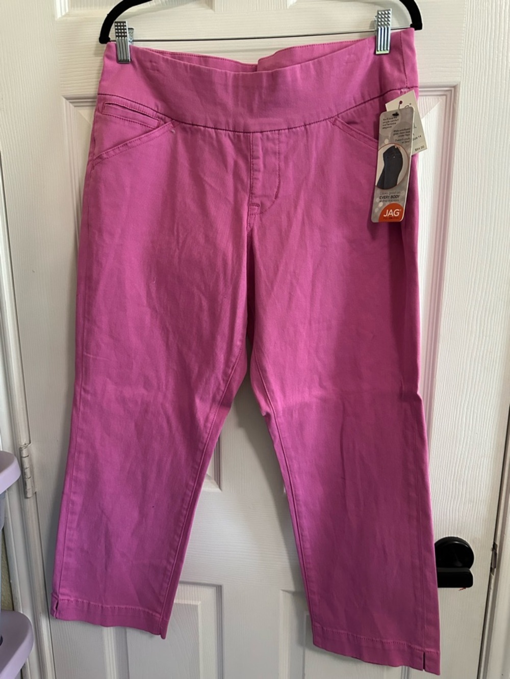 JAG Bright Pink Flower Artie Slim Ankle Chino Sz 14 NWT